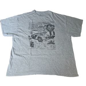 Back To The Future DeLorean Lootwear Exclusive Loot Crate Gray T-Shirt 3XL